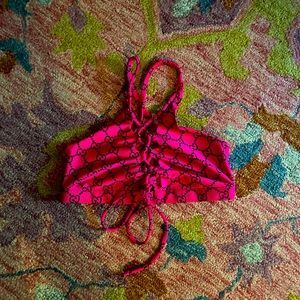 Neon pole dance sports bra top pink